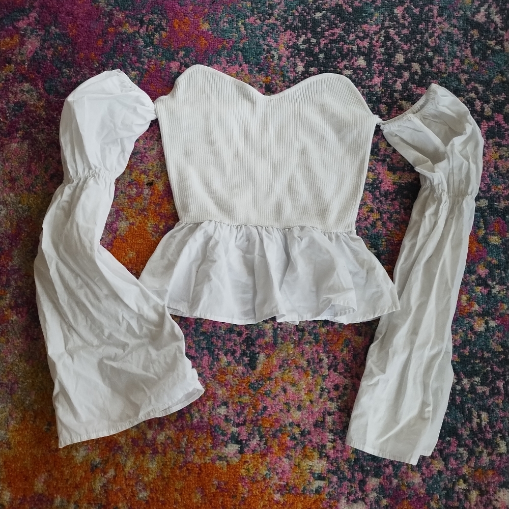Missguided Off the Shoulder Peplum Top